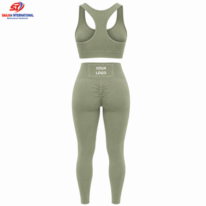 <b>Scrunch</b> Butt Seamless <b>Leggings</b> Set Women High Waist Squat Proof Yoga Gym Wholesale Custom Logo - Product Image 2