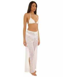 Pantaloni donna in pizzo elasticizzato a Crochet Cover-Up | Becca - Product Image 3