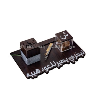 Elegante Quemador de Incienso para Ramadán con Incrustaciones de Anís Estrellado, Frasco Acrílico Ecológico, Uso Religioso, Madera de Sándalo, Regalo de Ramadán, Nombres Árabes - Product Image 3