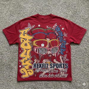 Camiseta Deportiva Rexfit con Estampado Personalizado Vintage, Camiseta de Algodón de Manga Corta Informal y Holgada para Hombre y Mujer, Venta al Por Mayor - Product Image 5