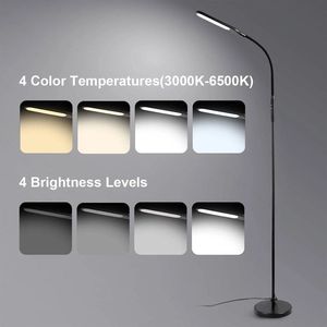 Lampe sur pied LED moderne de 71 pouces avec 4 niveaux de luminosité et 4 réglages de température de couleur, noire, pour salon et hôtel - Product Image 5