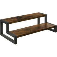 Présentoir à 3 niveaux en bois pour buffet et support alimentaire pour la restauration hôtelière, support à gâteaux et desserts en bois avec cadre en métal noir, fournitures de fête