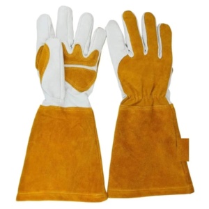 High Quality Heavy Duty Tig Welding Work Gloves Reinforced Cowhide Split & Grain Leather <b>Cuff</b> Palm Hand <b>Arm</b> Safety Gloves - Product Image 1