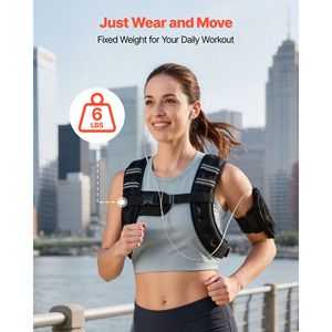Gilet lesté réglable à bandes réfléchissantes 6 lb, équipement d'entraînement de musculation pour hommes et femmes, capacité 20 kg/30 kg - Product Image 2