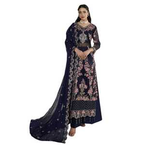 Robes de soirée pour femmes de haute qualité, style pakistanais, ensemble 3 pièces, broderie détaillée, taille et couleur personnalisées, pour mariage, Eid, tenue de fête - Product Image 1