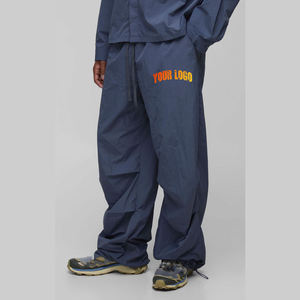 Custom Logo Mens Baggy Track Pants Streetwear Techwear Waterproof <b>Nylon</b> Wide Leg Oversized <b>Jogger</b> Trousers Unisex Sweatpants - Product Image 1