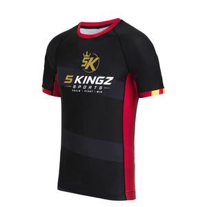 เสื้อรัดกล้ามเนื้อพิมพ์ลายแบบระเหิดสำหรับผู้ชายและผู้หญิง ปี 2023 ผลิตตามแบบ OEM ผ้าสแปนเด็กซ์/โพลีเอสเตอร์ ระบายอากาศได้ดี น้ำหนักเบา เหมาะสำหรับกีฬา MMA และฟิตเนส - Product Image 3