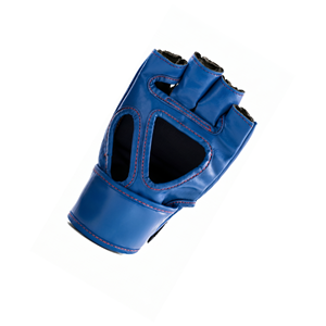 Gants de MMA en cuir Aw, demi-doigts, bleus, avec fermeture Velcro, pour arts martiaux adultes - Product Image 3
