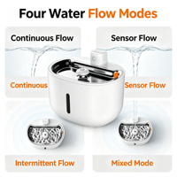 Système de distribution d'eau activé par capteur avec alarme de niveau d'eau faible et pompe silencieuse pour fontaine à eau pour animaux de compagnie