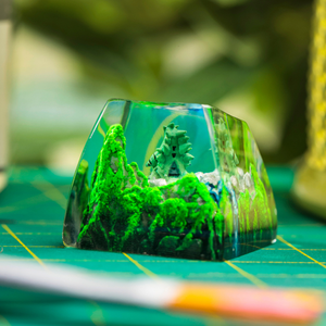 Teclas Artesanales Bosque Místico, Teclas Artesanales Personalizadas, Teclas Anime Lindas, Teclas Verdes, Juego de Teclas, Teclas de Madera - Product Image 5