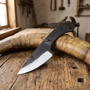 Cuchillo de hoja fija de acero de alto carbono hecho a mano por Prime Crafts International con acabado de forja y diseño de espiga completa para personalización. - Product Image 6
