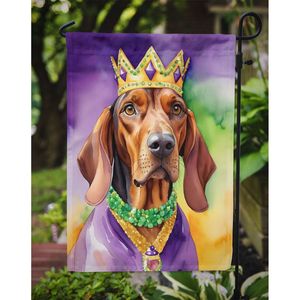 Redbone Coonhound King Mardi Gras Bandera de jardín multicolor Buzón Decorativo Patio Banner para Patio Obra DE ARTE Camas de flores Tamaño pequeño - Product Image 3