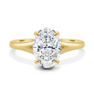 2CT Oval Cut Moissanite <b>Split</b> Shank Solitaire <b>Ring</b> 925 Silver for Unisex Birthdays Anniversary Promise Gift Her - Product Image 5