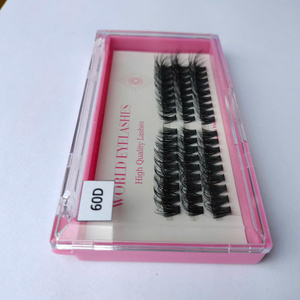 Extensions de cils en faux vison naturel, faits main, style doux, en grappes segmentées, pour application DIY, cruelty-free - Product Image 2