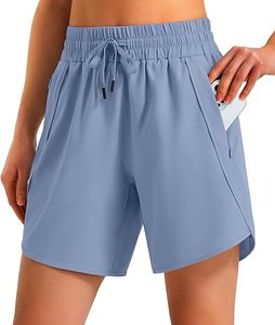 Shorts de sport légers et confortables pour femmes, 5 pouces, en polyester, pour la gym et les activités sportives - Product Image 1