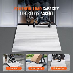 Rampa de Aluminio Ajustable para Umbral de Puerta de 6 Pulgadas de Altura, Capacidad de Carga de 800 Libras, Rampa de Acceso para Sillas de Ruedas, Dispositivo de Asistencia para Carga de 800 Libras - Product Image 5