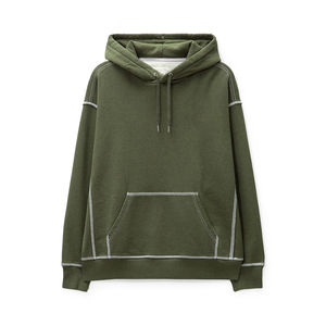 Al por mayor, sudadera con capucha para hombre de invierno, de algodón/poliéster premium, lisa, lavada, transpirable, con cordón, estilo casual urbano, tallas grandes - Product Image 1