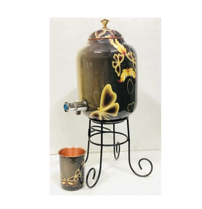 Dispensador de agua antiguo de cobre con tapa y grifo, estilo vintage para el hogar, hoteles, suministros, beneficios para la salud, dispensador de agua potable. - Product Image 5