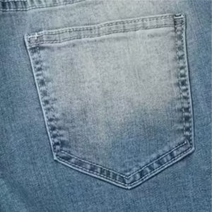 Pantalones Cortos de Mezclilla para Hombre, Cintura Alta, con Dobladillo Deshilachado, Color Azul Lavado, Estilo Casual, Cierre de Botones, 100% Algodón Tejido - Product Image 5