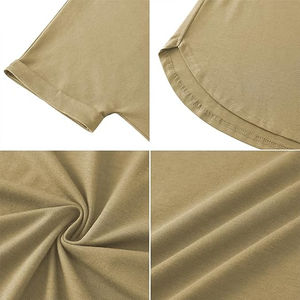 T-shirts à manches courtes et col rond couleur kaki pour femmes, style décontracté tendance été, logo personnalisé imprimé sur toile, anti-boulochage - Product Image 6