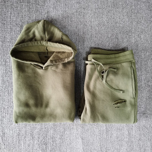 Ensemble de survêtement unisexe, sweat-shirt à capuche et pantalon de jogging, couleur unie, coupe régulière, longueur intégrale, vêtements d'automne, 100% coton respirant - Product Image 5