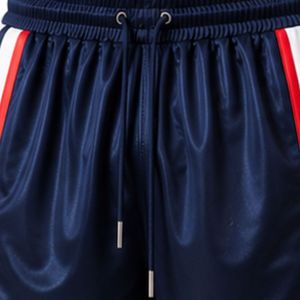 Shorts de basket-ball pour hommes bleu marine personnalisés avec panneau latéral blanc et rouge, shorts d'entraînement sportifs, taille élastique, vêtements de sport, gym, fitness - Product Image 5