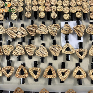 Meilleur prix à la mode bohème été plage gland boucles d'oreilles vente chaude bijoux de charme pour les femmes rotin boucle d'oreille - Product Image 5