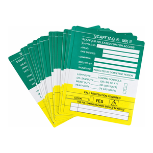 Étiquettes de signalisation de sécurité pour échafaudages en plastique remplaçables Brady SCAFFTAG - Product Image 3