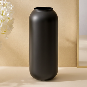 Vase capsule en métal poli effet miroir argenté moderne, décoration de luxe pour la maison, vase de sol pour le bureau, arrangements floraux élégants, fait main - Product Image 6