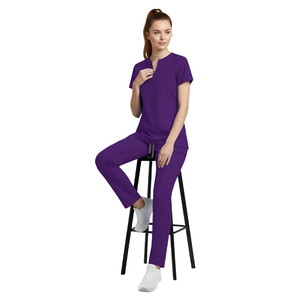 Ensemble de blouses médicales pour femmes, haut à manches courtes et col en V, pantalon cargo, uniforme d'infirmière, vêtements de travail pour hôpital, vêtements de soins de santé, vêtements de médecin et d'infirmière - Product Image 3