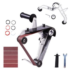 Adaptateur de ponceuse à bande à filetage impérial 5/8 11 pouces pour meuleuse d'angle, accessoire de ponçage de tuyaux et de tubes avec 10 bandes de ponçage incluses - Product Image 5