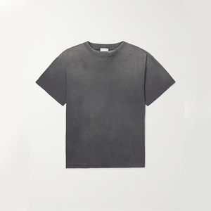 Camiseta Oversize de Hombre Negra con Estampado DTG Personalizado, 240GSM, de Algodón-Poliéster Pesado con Lavado Ácido, Diseño Vintage Casual Streetwear - Product Image 1