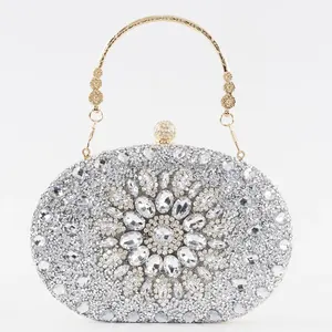 Conception à la mode à la mode femmes sac à main tournesol diamant boucle dames chapelet sac à main pour fête femmes soirée sacs d'argent - Product Image 6