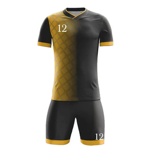 Tenue de football professionnelle 100 % polyester à séchage rapide et respirante avec logo thermocollé, uniforme de football vierge - Product Image 1