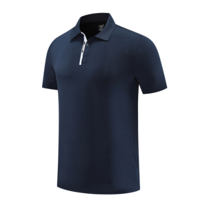 Polo de Manga Corta para Hombre, Color Sólido, con Ribete en Contraste, Corte Regular, Ropa Casual, Tejido de Punto 100% Poliéster - Product Image 1