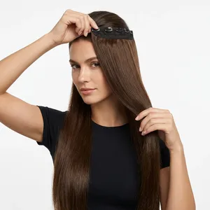 ผมแท้แบบ Remy Weft สีน้ำตาลตรง 100%  เนื้อผมเป็นลอนธรรมชาติ - Product Image 4