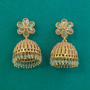 Exportateur de bijoux faits à la main en Inde, Jhumki antique avec placage or 233087 - Product Image 2