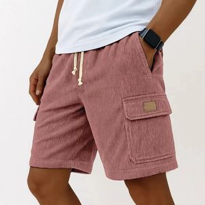 Pantalones Cortos de Verano para Hombre, Estilo Deportivo, de Pana Tejida, con Múltiples Bolsillos, de Secado Rápido, Impermeables, con Logotipo Frontal, Retro, de Pierna Recta - Product Image 1