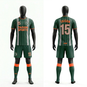 Uniforme de Fútbol Premium de Poliéster 150 GSM para Hombre, Azul Marino con Ribete Dorado, Diseño Transpirable con Paneles Laterales, Sublimación, Logotipo Personalizado - Product Image 4