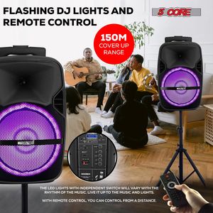 Casa attiva 10 2-MIC 2 PIC 5 Core 10 pollici PA portatile per Bluetooth Party Speaker Karaoke Boombox con 2 microfoni senza fili per - Product Image 6