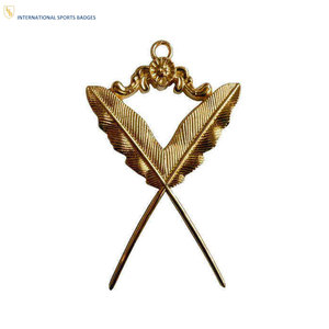 Wholesale Customized Gold Plated Embroidered Eco-Friendly Masonic Regalia <b>Collar</b> Jewels Set with Magnet Attachment OEM Services - Product Image 1