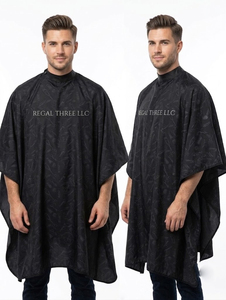Cape de coiffure professionnelle imperméable, tablier de salon de coiffure, fermeture à boutons, robe de coiffeur - Product Image 3