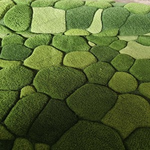 Modern Green Pebble Area Rug Plush Moss <b>Stone</b> Pattern Hand Tufted Carpet Soft Nature Inspired Living Room Bedroom Floor Decor - Product Image 6