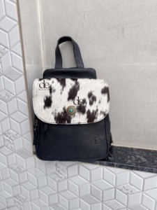 Nouveauté : Sac à dos en cuir véritable, motif cuir de vache western, sacs d'école, style bohème, unisexe, sac à dos de créateur de haute qualité - Product Image 4