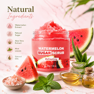 Gommage corporel hydratant et rafraîchissant à la pastèque pour l'été – Exfoliant doux au sucre pour éliminer les peaux mortes – Vente en gros - Product Image 4