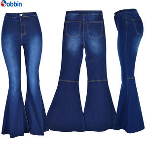 Nouvel Arrivage – Pantalon Évasé en Jean Extensible Taille Haute pour Femme, Coupe Ample, Jambe Large, Taille Moyenne, Grande Taille, Délavage Foncé, Coupe Skinny - Product Image 6