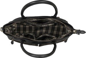 Bolso Tote de Cuero Genuino para Mujer, Estilo Clásico, Cierre de Cremallera, Correa para el Hombro, Uso Diario, Color Negro, de la India - Product Image 4