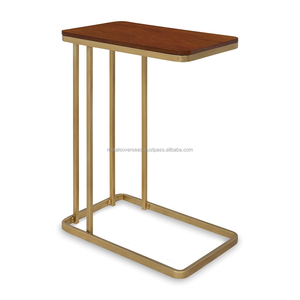 Modern Wood <b>Top</b> C Shaped Side Table Contemporary Wooden Accent Table for Living Room Bedroom Sofa and Home Decor - Product Image 6