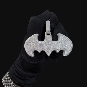 Colgante Hip Hop de Plata de Ley 925 con Moissanita VVS de Corte Brillante Redondo, Chapado en Rodio, Joyería Moderna Unisex - Product Image 5