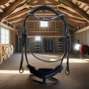 Brida de cuero genuino resistente con riendas, accesorios de equitación duraderos y equipo de entrenamiento ecuestre al mejor precio - Product Image 1